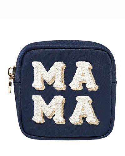 Stoney Clover Lane Mama Embroidered Mini Pouch In Blue
