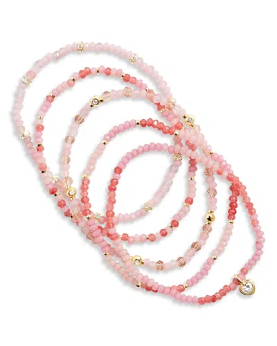 Baublebar Neah Beaded Stretch Bracelets, Set Of 5 In Pink
