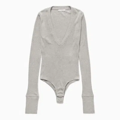 1989 Studio Light Grey Waffle Body V-neck In Gray