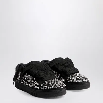 1989 Studio Low-top Leather Sneakers Embellished With Crystals In Black