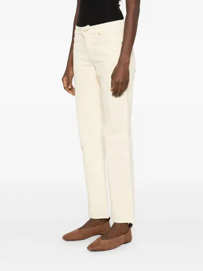7 For All Mankind Calie Straight Leg Corduroy Pants Clothing In Neutral