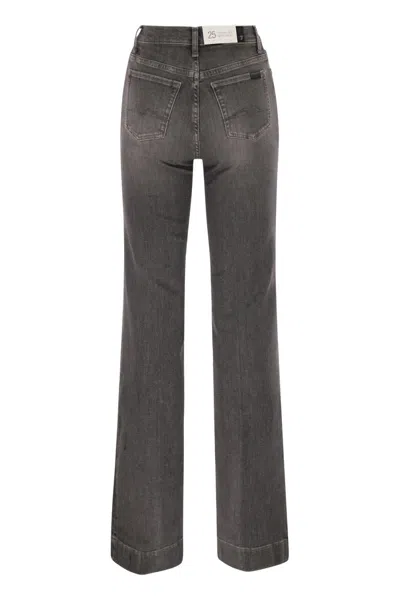 7 For All Mankind High-waist Flared Jeans With Classic Five-pocket Design In Gray