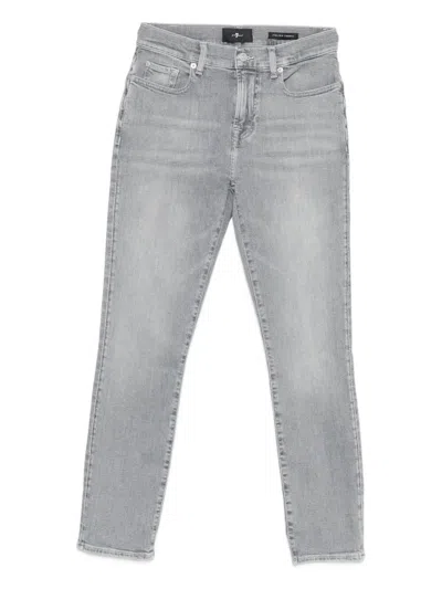 7 For All Mankind Relaxed Skinny Full Scale Trousers In Gray