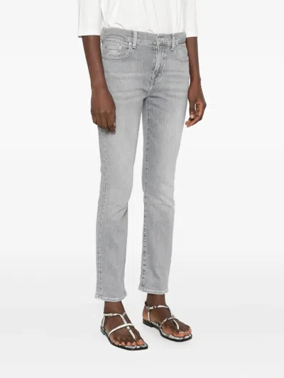 7 For All Mankind Relaxed Skinny Full Scale Trousers In Gray