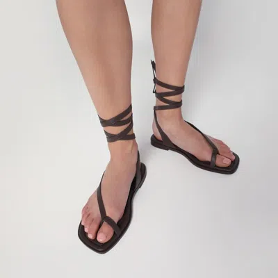 A.emery The Heidi Sandals Dark Brown In Leather In Brown