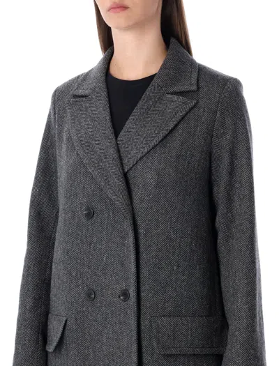 Apc A.p.c. A.p.c. Ginny Wool Double-breasted Coat In Gray