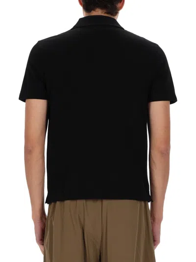 Apc A.p.c. Black Cotton Polo Shirt In Black