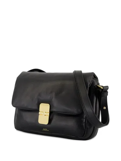 Apc Rectangular Shoulder Bag Gold-tone Hardware In Black