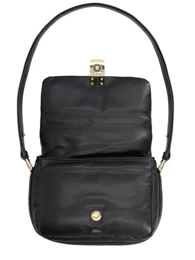 Apc Rectangular Shoulder Bag Gold-tone Hardware In Black