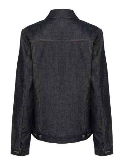 Apc A.p.c. Classic Indigo Denim Jacket With Structured Silhouette In Blue