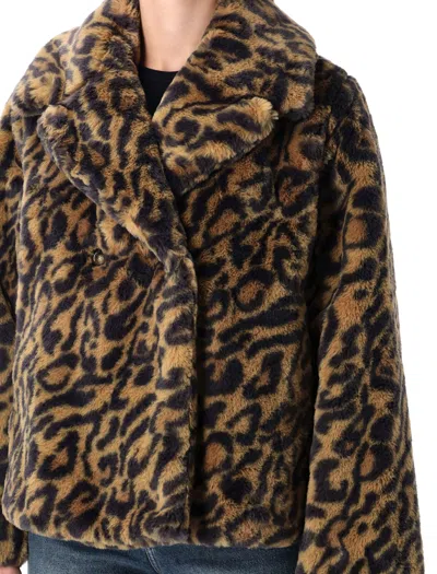 Apc A.p.c. Leopard-print Faux Fur Johanna Coat A.p.c. In Animal Print