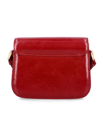 Apc A.p.c. Grace Small Bag In Crinkled Leather In Red