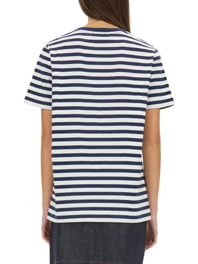 Apc A.p.c. Striped Cotton T-shirt Clothing In Black