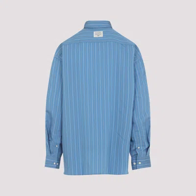 Acne Studios Striped Long Sleeve Button Up Shirt In Blue