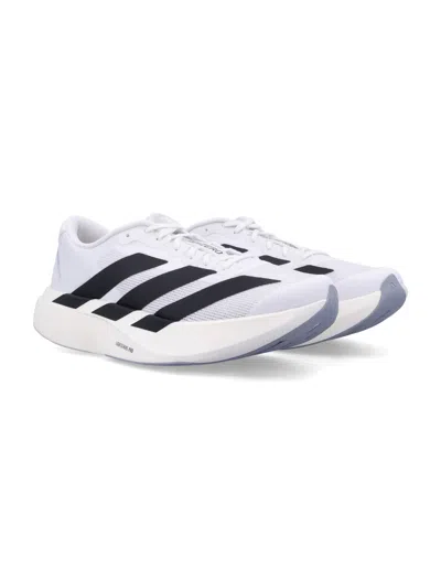 Adidas Originals Adidas Adizero Evo White Sneakers With Signature 3-stripes In Gray
