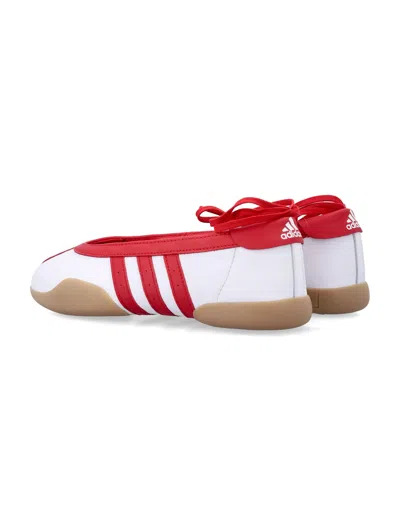 Adidas Originals Taekwondo Mei Leather Ballerina Shoes Contrast Trim In Red