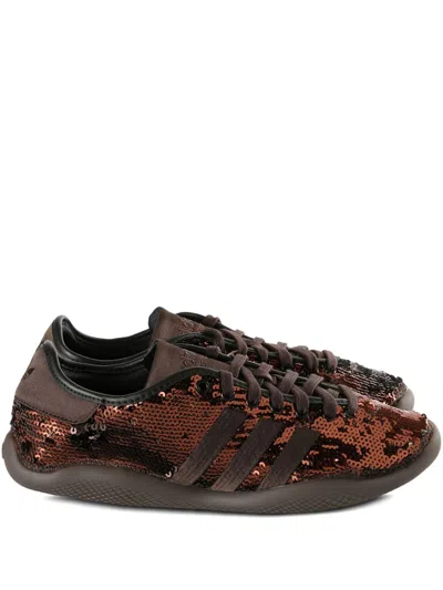 Adidas Originals Adidas X Wales Bonner X Wales Bonner Karintha Sequin And Satin Sneakers In Brown