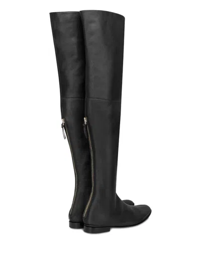 Alberta Ferretti Alberta Ferreti Black Leather Boots In Multi