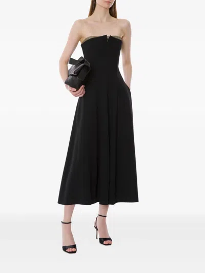 Alberta Ferretti Alberta Ferreti Black Viscose Midi Dress In Black