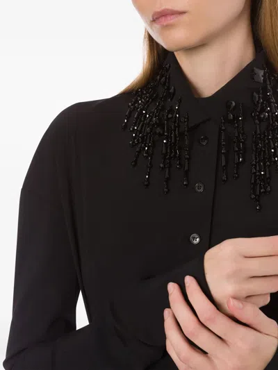 Alberta Ferretti Alberta Ferreti Black Wool Blend Shirt In Black