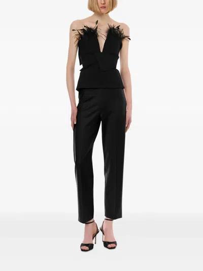 Alberta Ferretti Alberta Ferreti Black Viscose Straight Leg Pants In Black