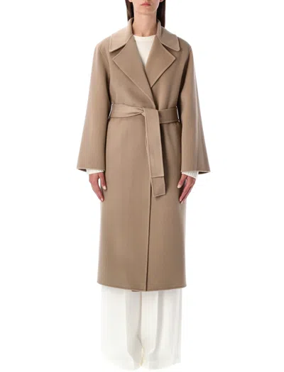 Alberta Ferretti Alberta Ferreti Coat In Double-face Wool In Neutral