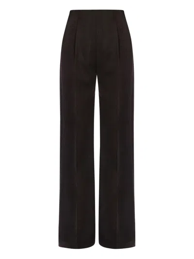 Alberta Ferretti Alberta Ferreti Grey Wool Wide Leg Pants In Brown