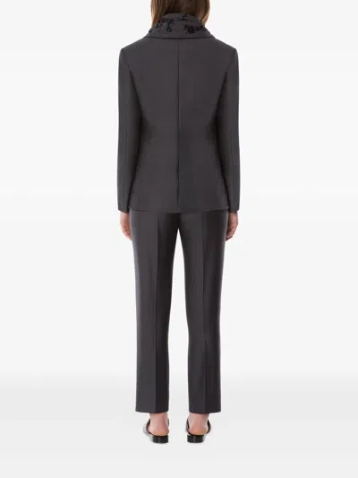 Alberta Ferretti Alberta Ferreti Grey Viscose Cropped Pants In Black