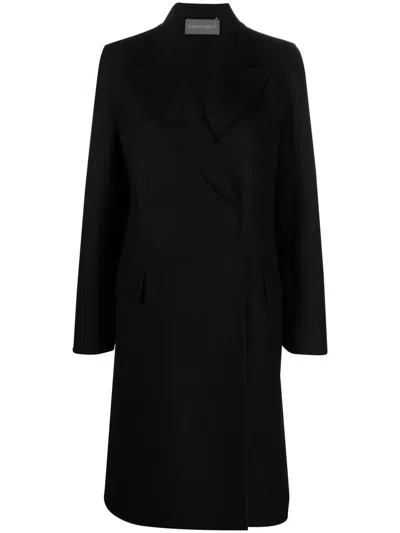 Alberta Ferretti Coat Double Cloth Flap Pockets In Black