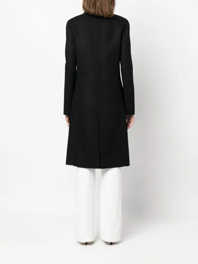 Alberta Ferretti Coat Double Cloth Flap Pockets In Black