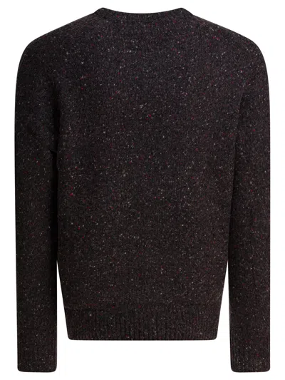 Alex Mill Donegal Crew Neck Sweater Pinot Noir In Black