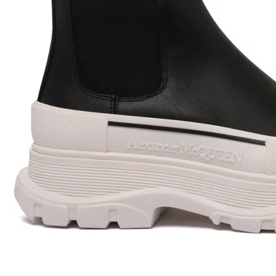 Alexander Mcqueen Chunky Outsole Cap Toe Chelsea Boots In Black