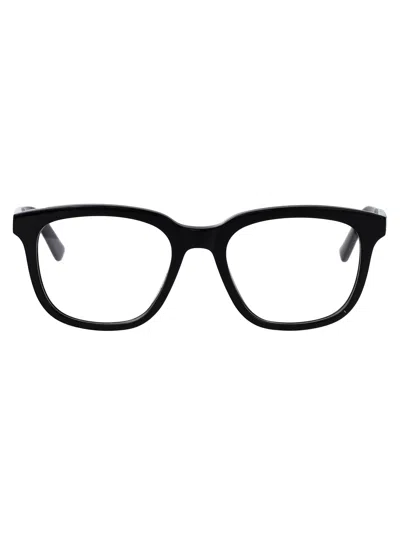 Alexander Mcqueen Black-black-transparent Recycled Acetate Glasses In Black