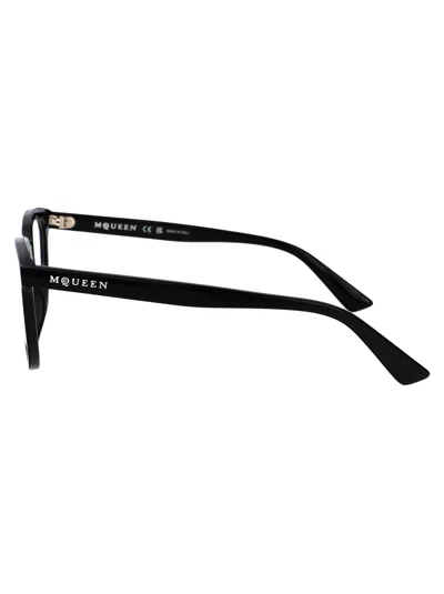 Alexander Mcqueen Black-black-transparent Recycled Acetate Glasses In Black