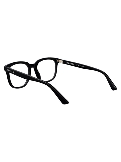 Alexander Mcqueen Black-black-transparent Recycled Acetate Glasses In Black