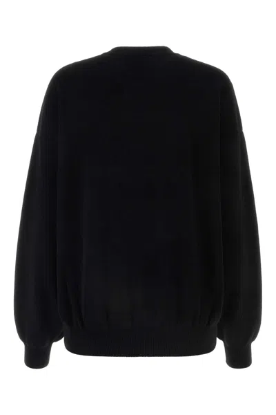 Alexander Wang Black Stretch Polyester Blend Sweater In Black