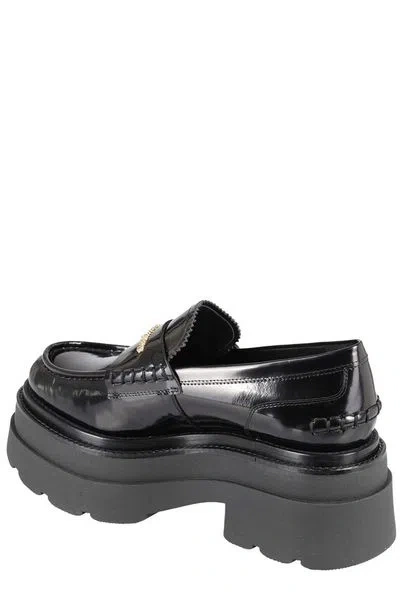 Alexander Wang Black Leather Carter Loafers In Black