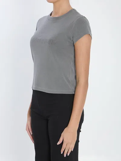 Alexander Wang Slim Fit Cropped Baby T-shirt With Graphic In Animal Print