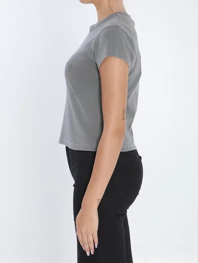 Alexander Wang Slim Fit Cropped Baby T-shirt With Graphic In Animal Print