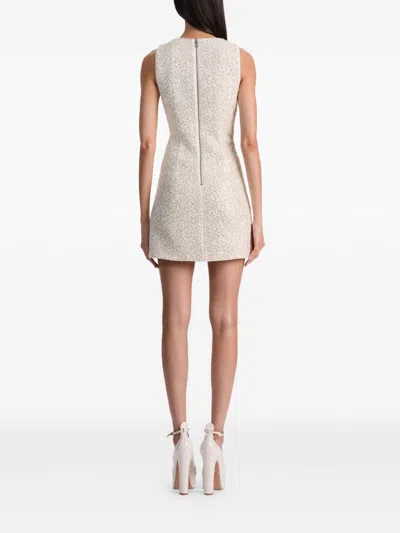 Alice And Olivia Wynell Mesh Mini Dress In White
