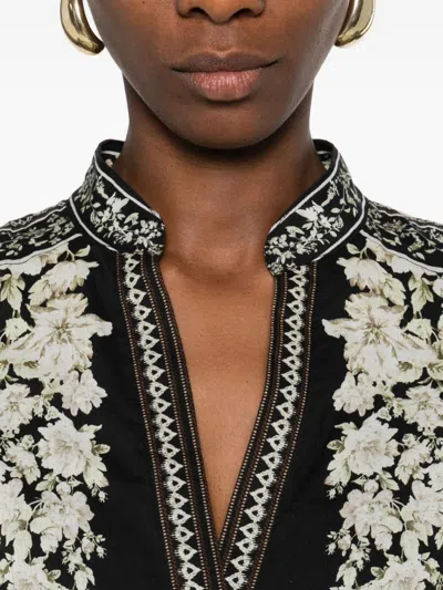 Alice And Olivia Valencia Tiered Long-sleeve Mini Dress In Black