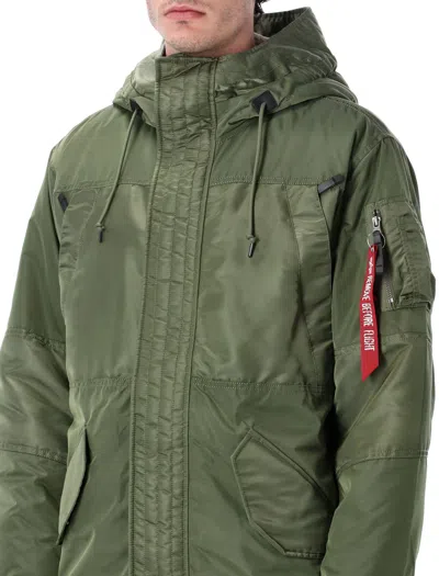 Alpha Industries Studio Field Parka Coat In Green