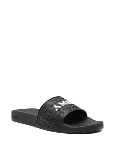 Amiri "ma Quad Pool Slide" Sandals In Black