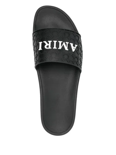 Amiri "ma Quad Pool Slide" Sandals In Black