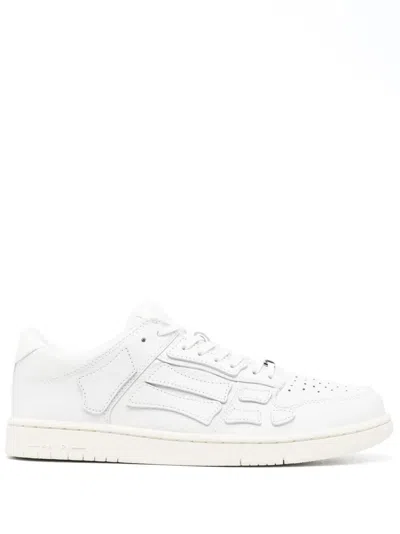 Amiri Pacific Bones Leather Panelled Sneakers In White