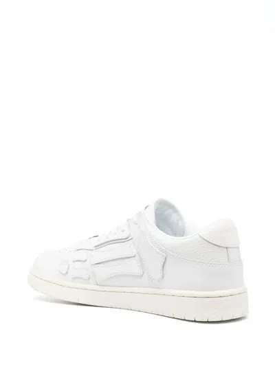 Amiri Pacific Bones Leather Panelled Sneakers In White