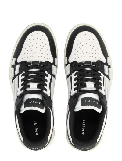 Amiri Skel Bicolor Leather Low-top Sneakers In White