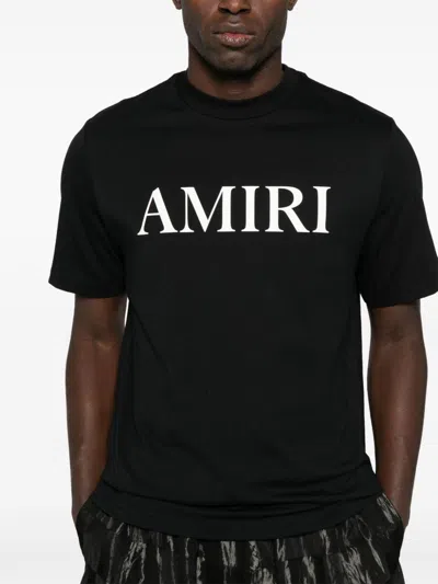 Amiri Cotton T-shirt With Logo Print In Black