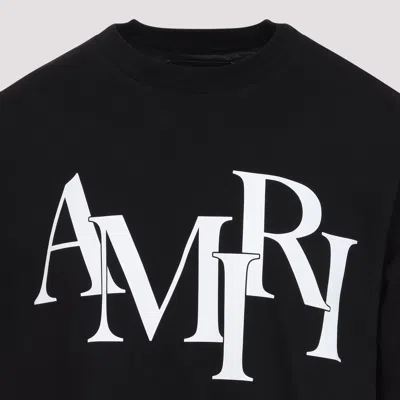 Amiri Cotton Staggered Logo T-shirt Men In Black