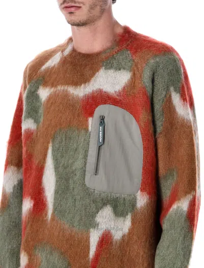 And Wander Multicolor Shaggy Knit Sweater With Oversized Fit